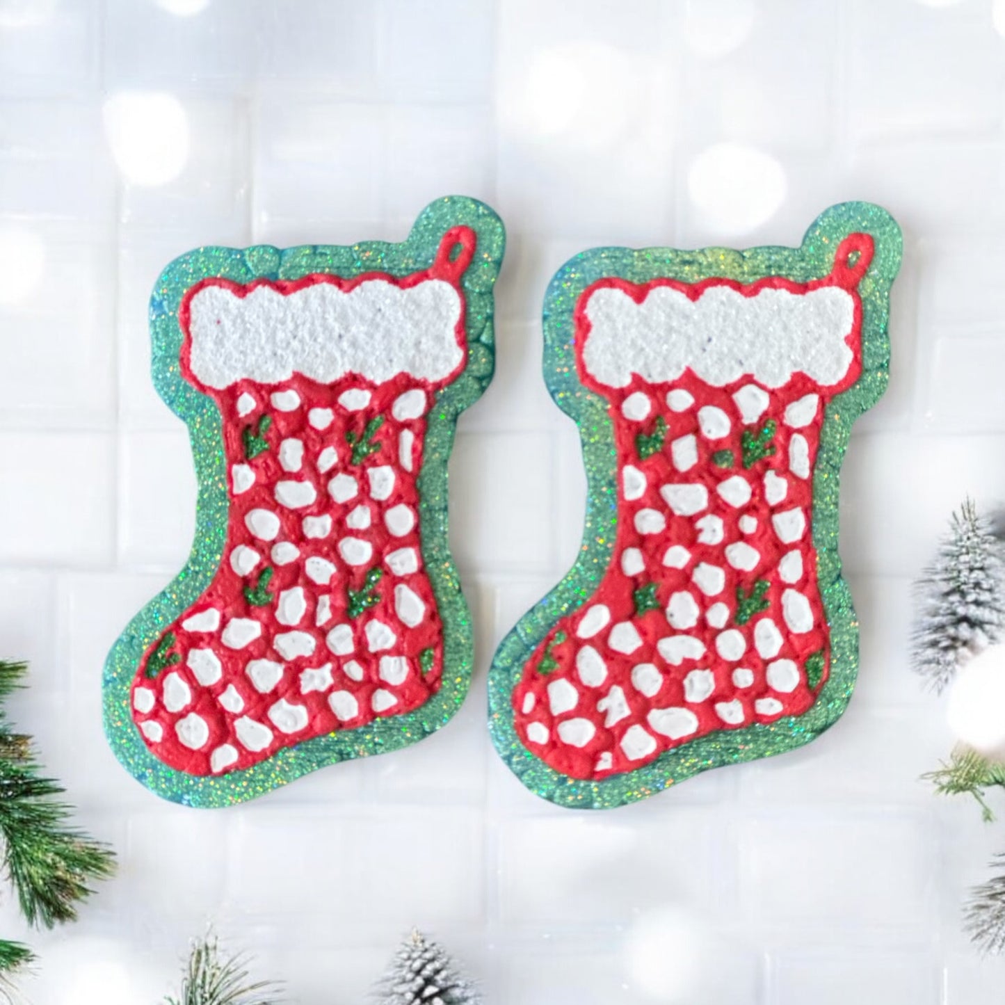Christmas Cactus Stocking SET