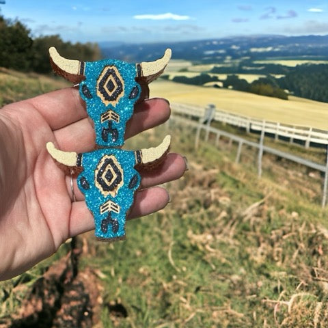 Aztec Bull Skull VENT CLIPS