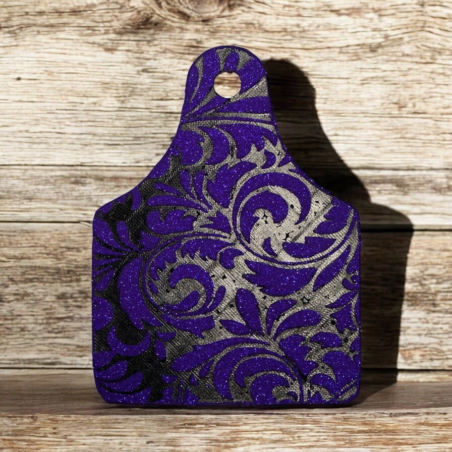 Tooled Leather Ear Tag